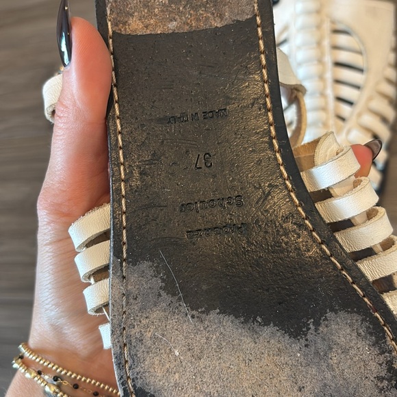 Proenza schouler White Strappy Sandals gladiator flat leather eu 37 caged - Picture 3 of 4